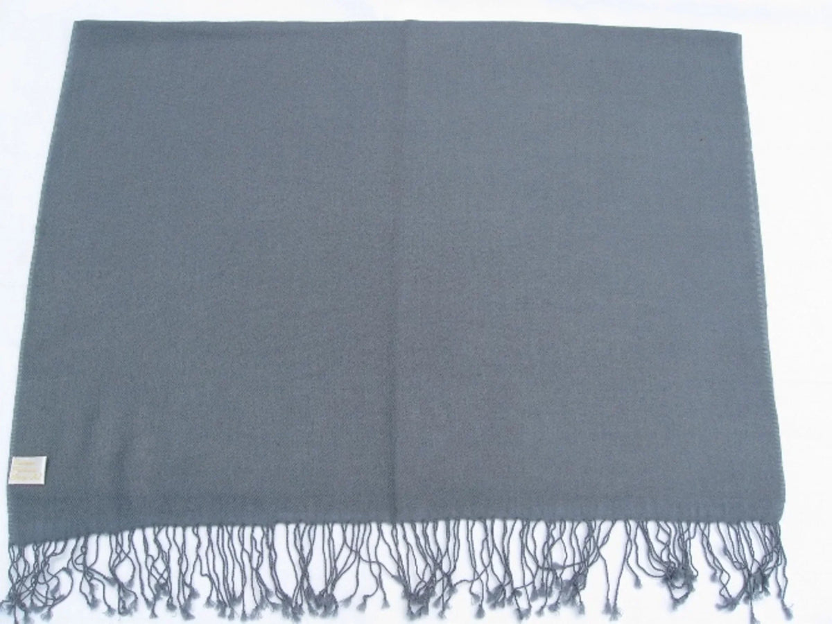 Shawl/Shawls/Scarf/Scarves/Wrap/Stole/Muffler/Cape/Ruana/Blanket/Throw/Pashmina Shawl/Cashmere Scarf/Wool/Silk (Slate Grey Shawl) Regular