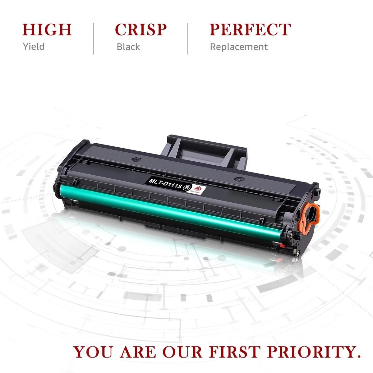 (Black) Compatible Tonerkingdom 111S for 4-Pack M2070W M2070FW Xpress Toner Laser M2020W Ink Printer Replacement MLT-D111S Work with