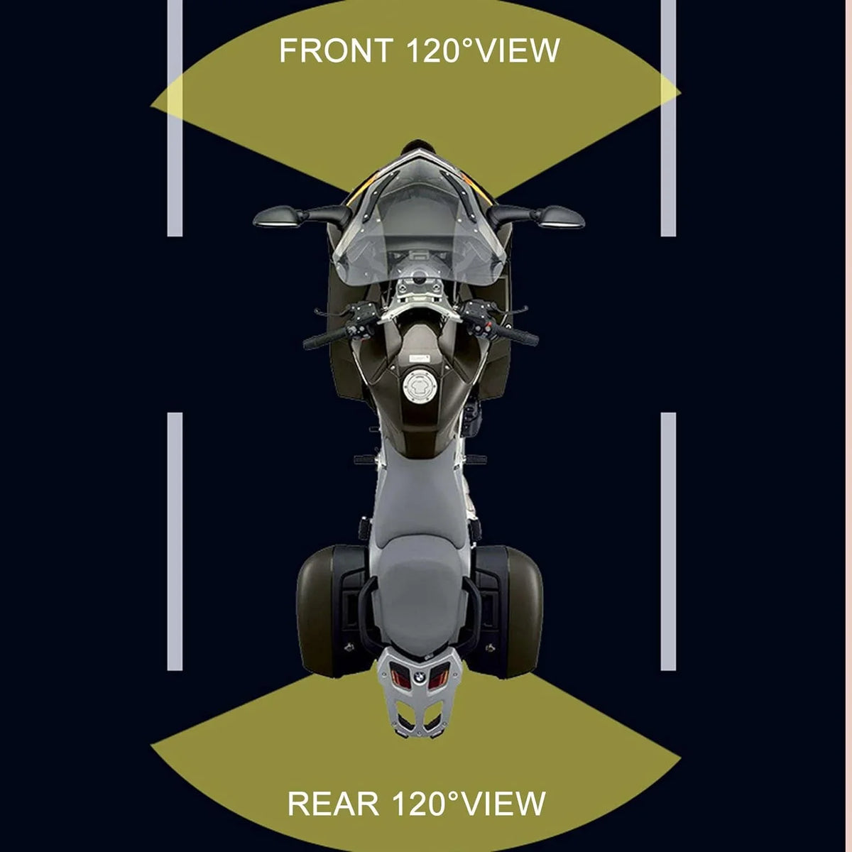 and Video 1 Recording Support 1080P+720P Accessories HD Channel 1080P) Camera Front 1MP Recording Rear (720P) Cam Motorcycle Dash Angle Camera with 120° Function (Only Wide AHD Motorcycle