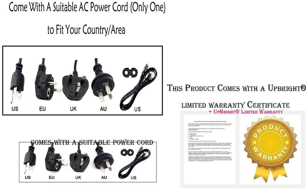 RFID Supply Reader IPJ-R1000-USA-0-01-01 NEW Adapter PS Charger UPBRIGHT Cord Power Cable Impinj PSU Global / Battery AC UHF Speedway IPJ-R1000-USA For DC IPJ-R1000-USA-0-01-02