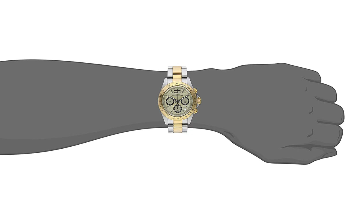 Dial Speedway Watch 14930 Tone 200m Steel Invicta Quartz Stainless Gold Men Two