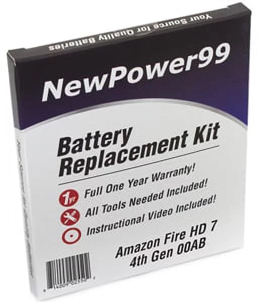 Generation 7" Video Life Year 00AB 4th Battery Battery Amazon Fire One and Instructions, Full Warranty Tools, HD Replacement Extended Kit with