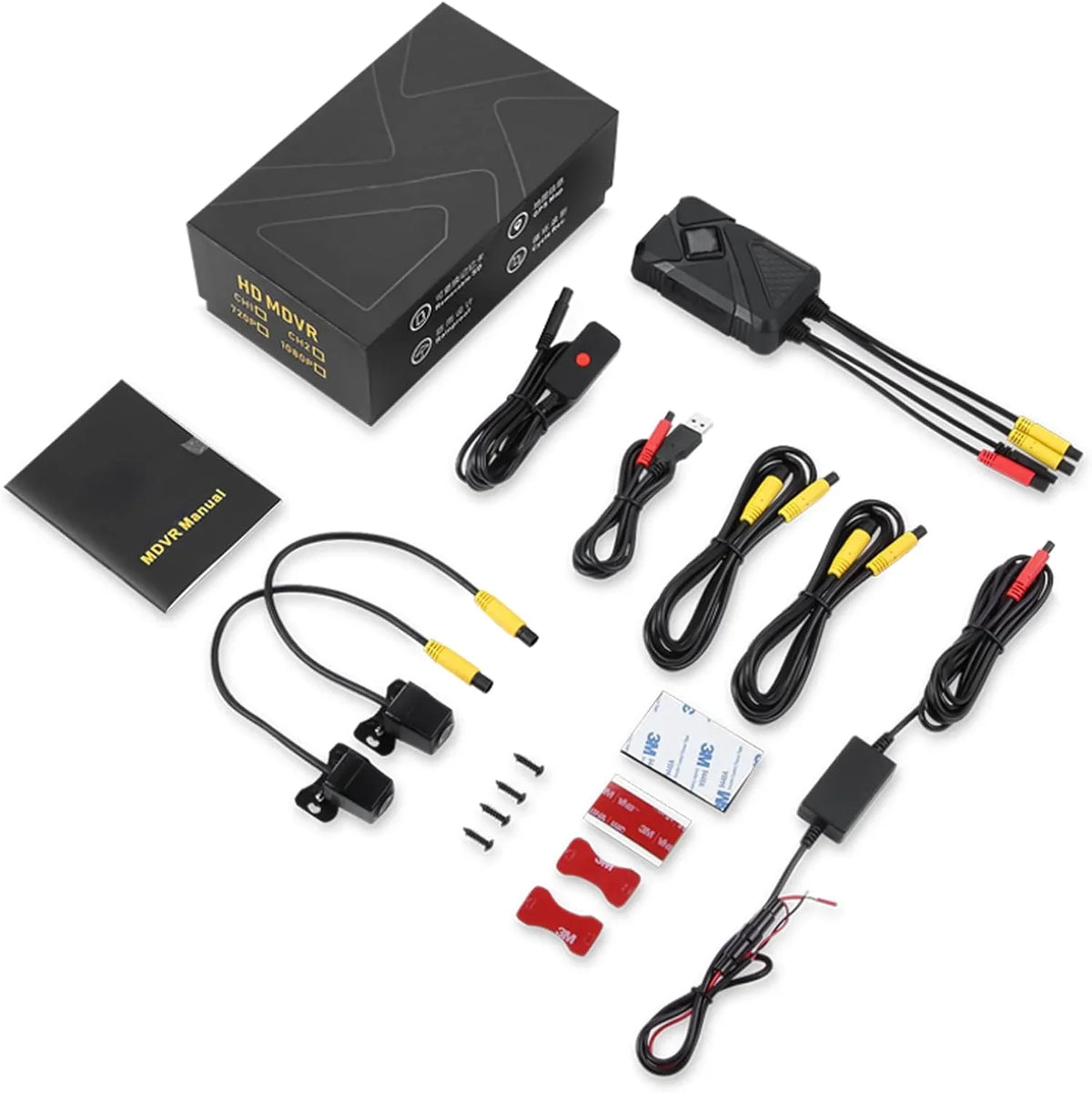 and Video 1 Recording Support 1080P+720P Accessories HD Channel 1080P) Camera Front 1MP Recording Rear (720P) Cam Motorcycle Dash Angle Camera with 120° Function (Only Wide AHD Motorcycle