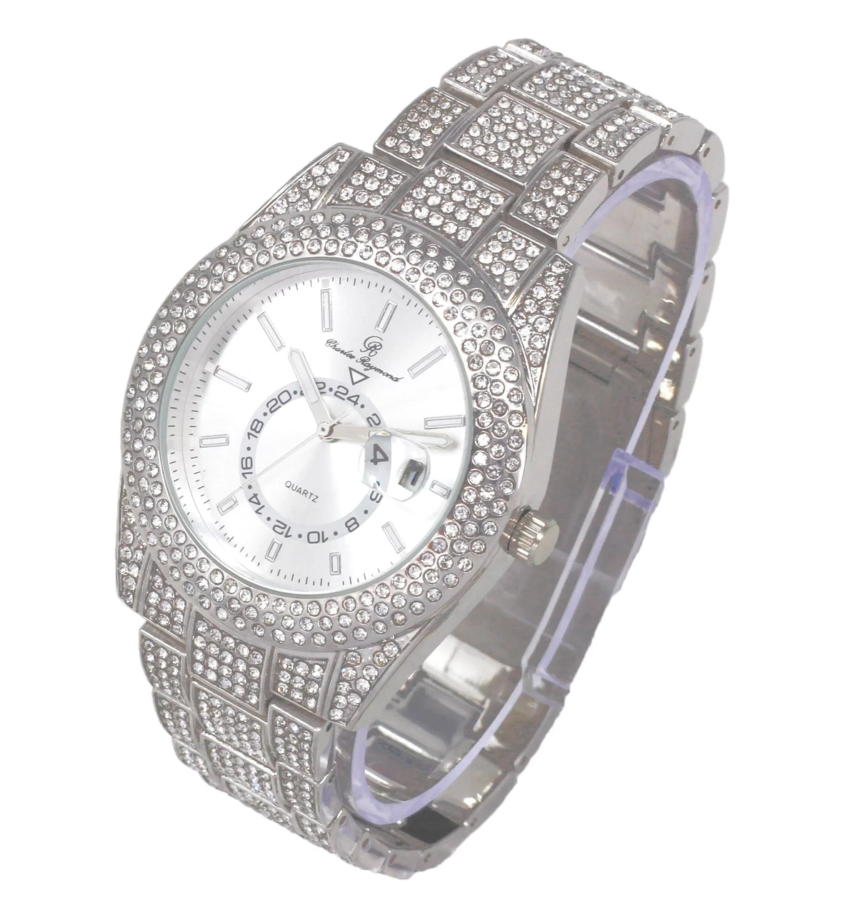 Zag Band Sets Silver - Raymond Necklace with on Trim Wristwatch Iced Hip Bling'ed Charles Matching Looks and Sets - with Blinged Necklace Zig Out Rolly Out Hop Blast! Out ZZ Ice