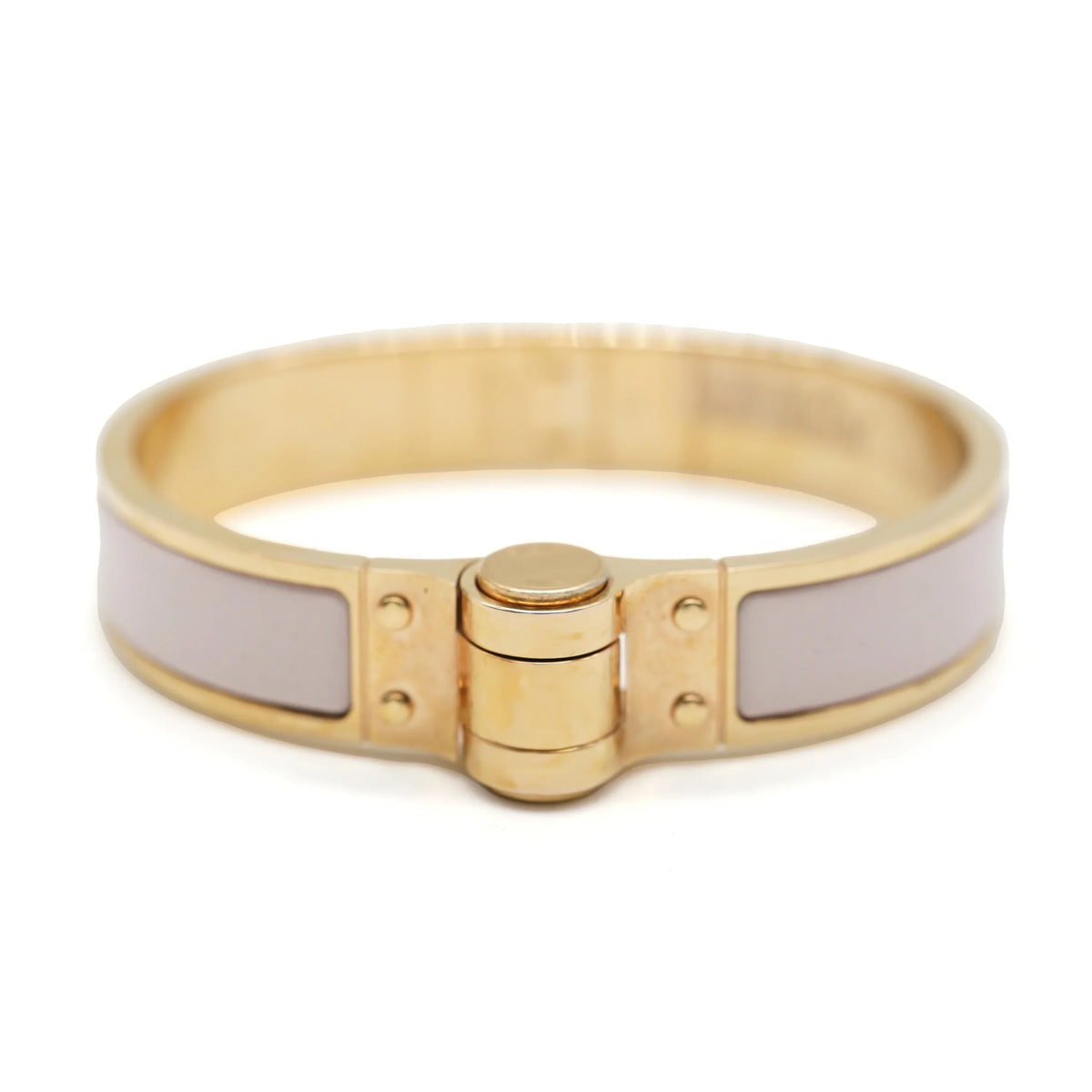 Uni Hinged Narrow Charniere Candeur Bracelet In Pre-Owned Rose Hermes