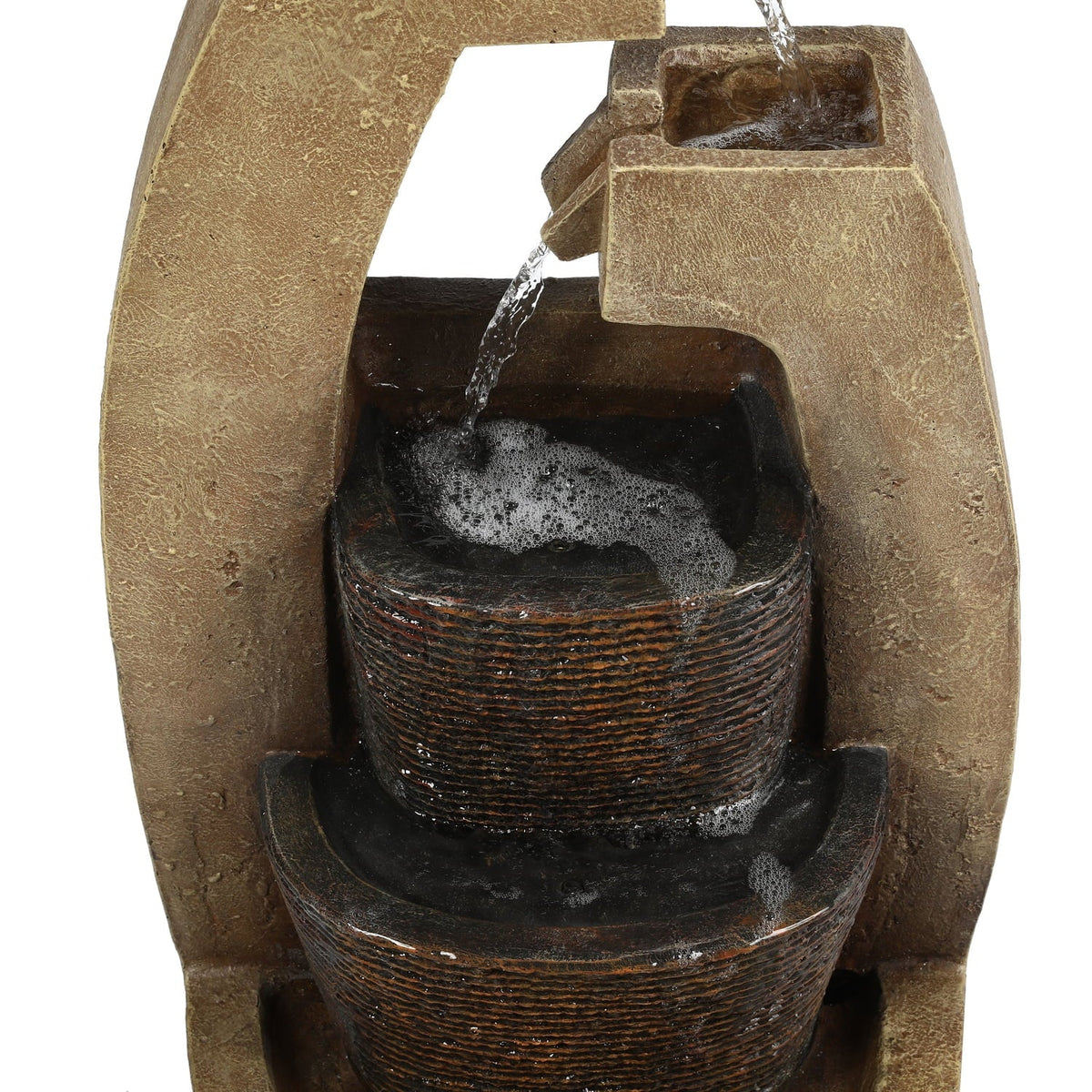 exterior Modern Fountain HomeStock Brown Cottage With Light Sculpture Cement Led Country