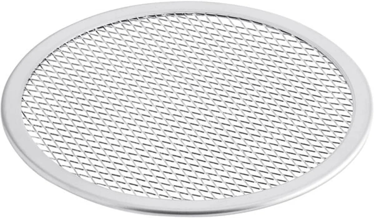 Pizza Pizza 13” Home Restaurants Bakeware Set Tray for Round 2 TrueCraftware- & Screen Round Pizza Pan Pizzeria Seamless Baking Baking Aluminum Kitchen Screen Rim- of Tray
