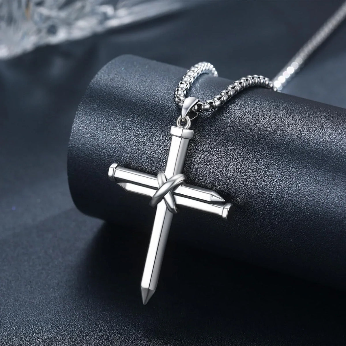 Christian Gifts Cross Charm Men Jewelry 925 Necklace Graduation Midir&Etain Solid Silver Cross Necklace for Cross Sterling Boys Religious Nail Pendant