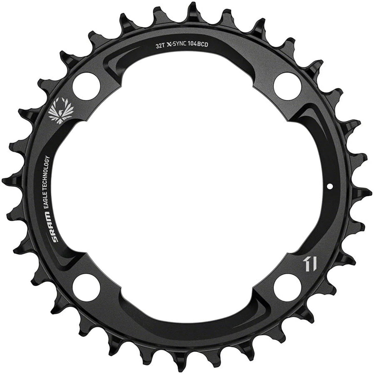 Black (Mahle) X-Sync Eagle Chainring 104mm Aluminum, SRAM BCD, 32t, - 12-Speed, 2