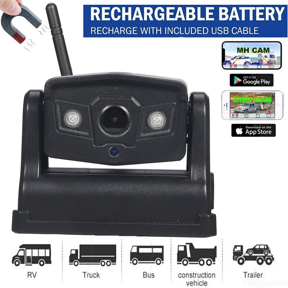 View Camera, Magnetic WiFi 9600mAh Backup Battery Onemayship Camera Wireless Front/Rear