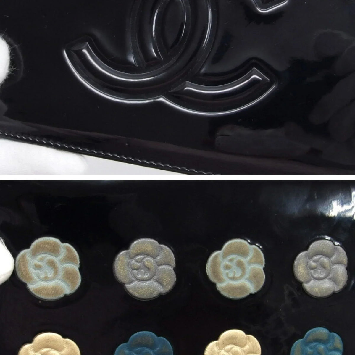 palette camellia makeup (Fair) blue wallet long Pre-Owned bi-fold
