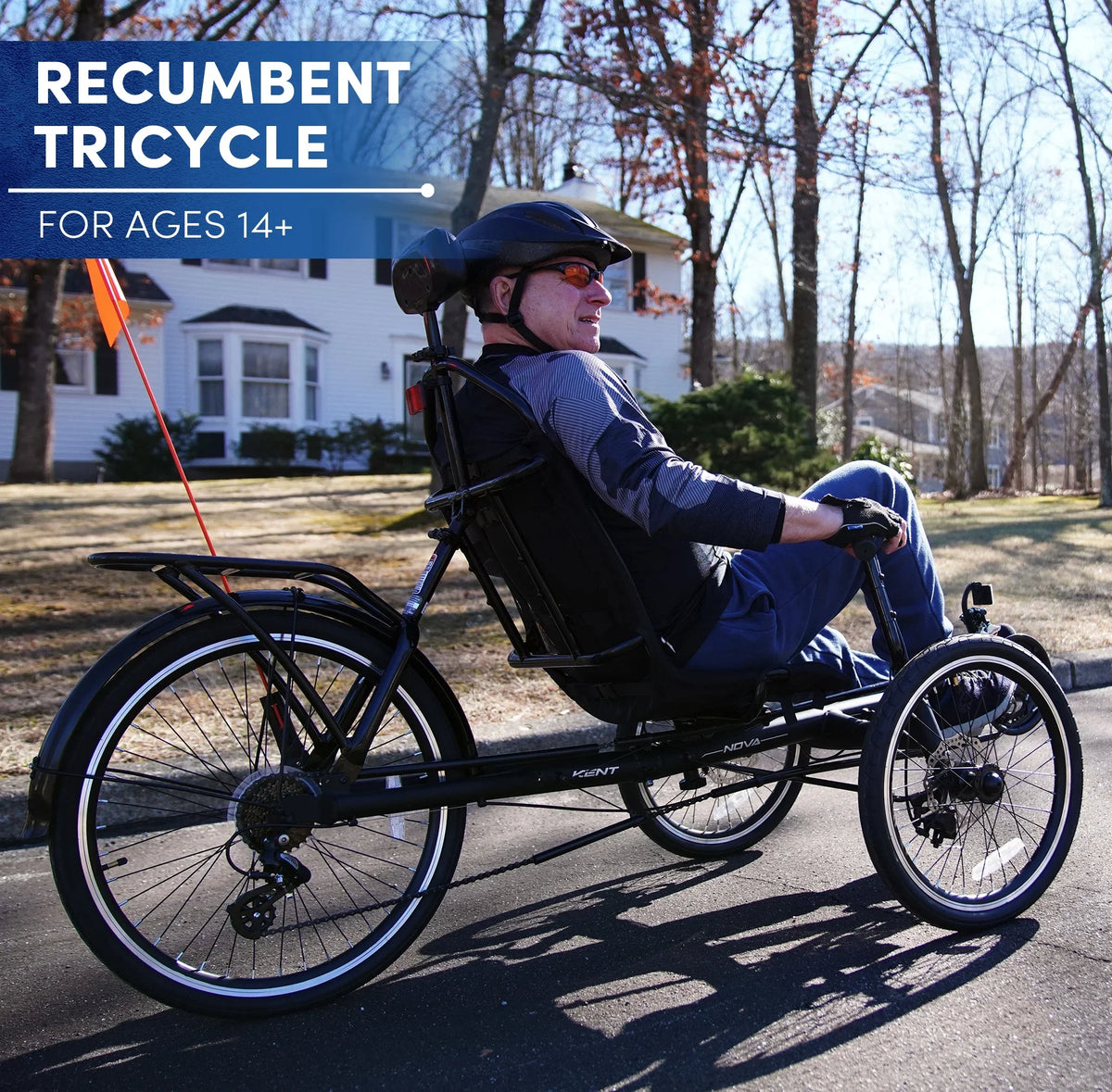 Recumbent Nova Unisex Black 24-inch Bicycles Bike,