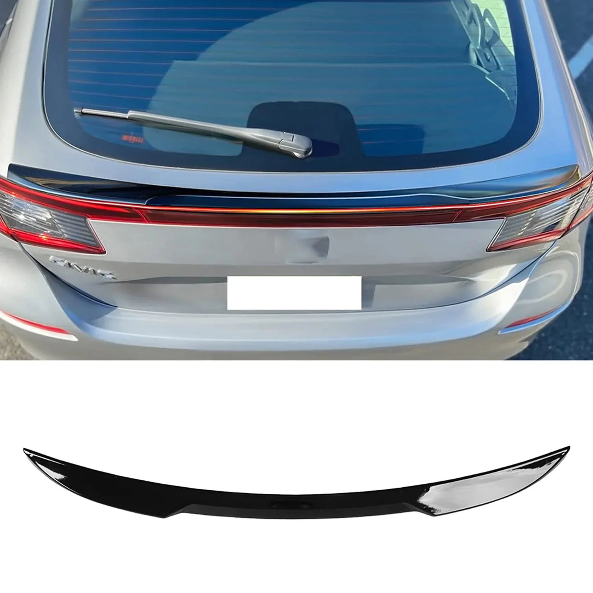 Hatchback Tail Gloss Spoiler ABS Civic for Black Rear Honda NINTE 2022-2023 Wing Trunk 11th