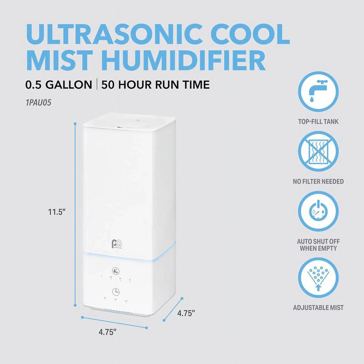Aire gal 0.53 Perfect Ultrasonic Humidifier Electronic