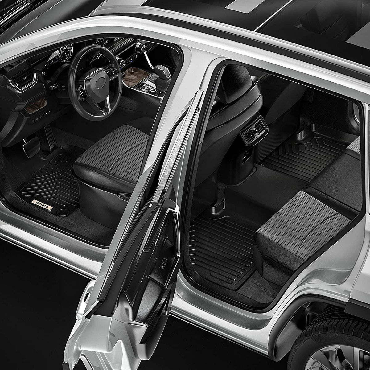 Mats Rubber with Floor Tahoe/GMC 2015-2020 Compatible Yukon 3D Chevy/Chevrolet Carpet Ledkingdomus TPE