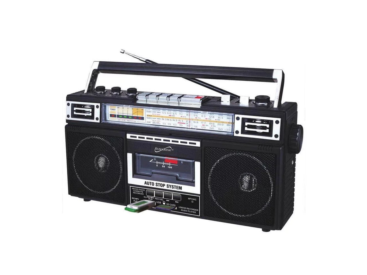 Black, SC-3201BT-BK Radio, Supersonic AM/FM Portable