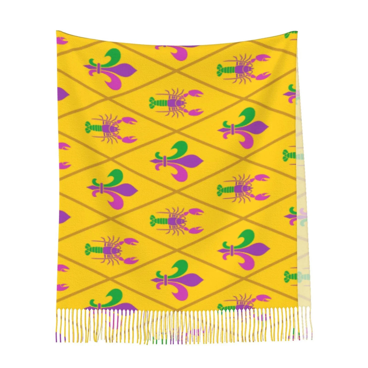 Women Fleur Gras Bingfone Crayfish Soft Mardi Cashmere and Elegant Feel Art Print Scarf Gifts- Warm lis Wrap Shawl Large Scarves Winter For de