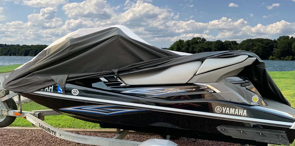 Compatible SUPER JET JETSKI Cover OF 700 Black/Grey for HEAVY-DUTY 1999-2004 LINE PWC YAMAHA XL TOP COVER THE SKI