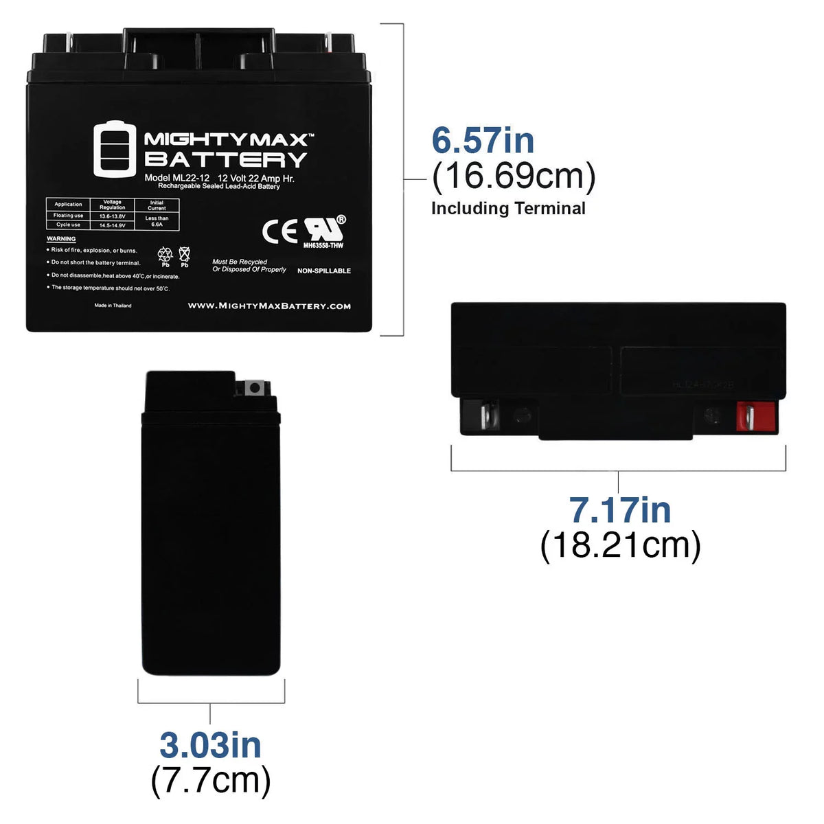 Battery for Wheelchair GP 200 22AH 12V Alante Scooter Jr
