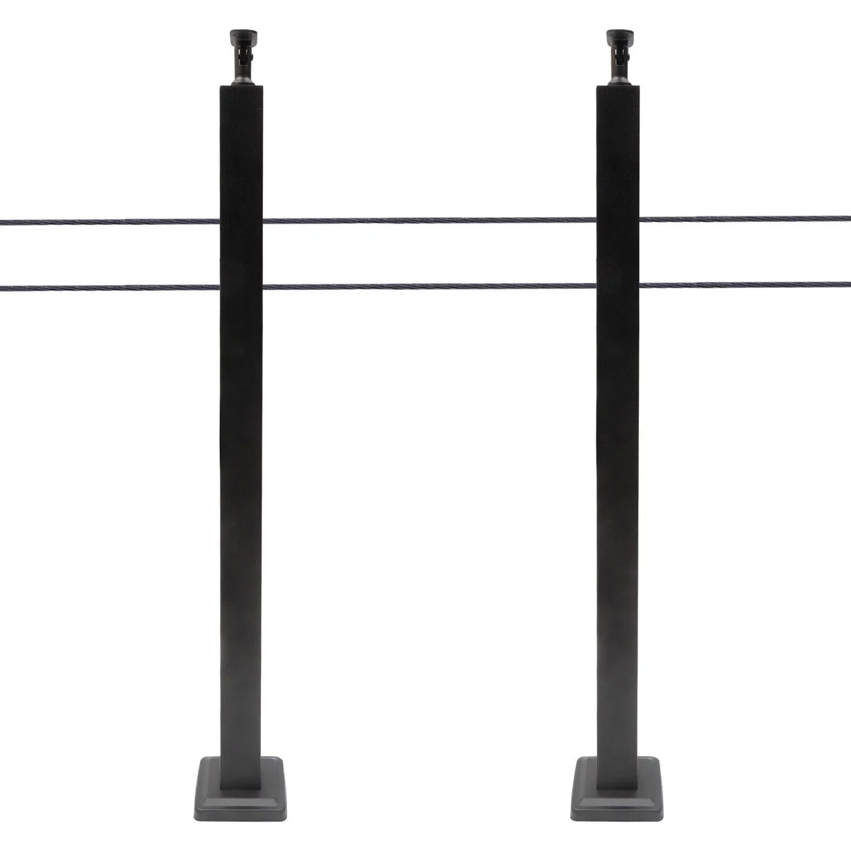Level Cable Level 36''x2''x2'' Fence Stainless Post for Cable Square Concrete System Deck Two Post Sides Railing Railing Steel Wood Pre-Drilled