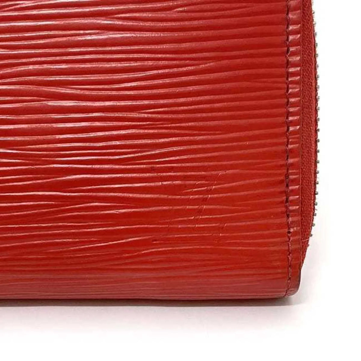Clemence Epi MI1115 Leather Portefeuille Pre-Owned Long (Good) Red Wallet M60913 Coquelicot LV