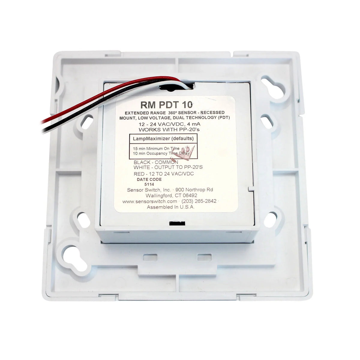 10 RM ft,White Sensorswitch Sensor,PIR/Mic,2463sq PDT Occupancy