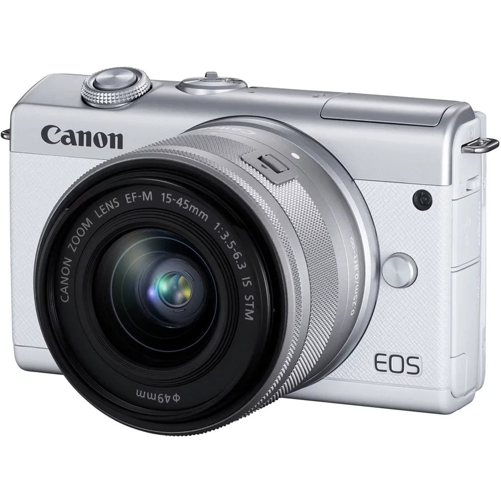 '+ Memory Lens with Camera 64GB + Kit Memory Flex Hand Cap (White) + Strap M200 EOS Reader Canon Mirrorless Case Card Tripod (3700C009) Card + + Cleaning + + 15-45mm + Wallet Keeper