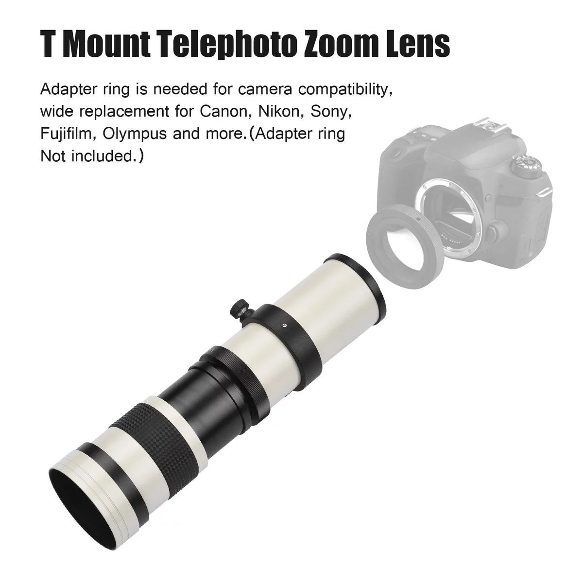 Replacement for Super Pristin T Olympus Zoom 14 Fujifilm Cameras with 420-800mm F8.3-16 Mount MF Thread Universal Lens Telephoto Nikon