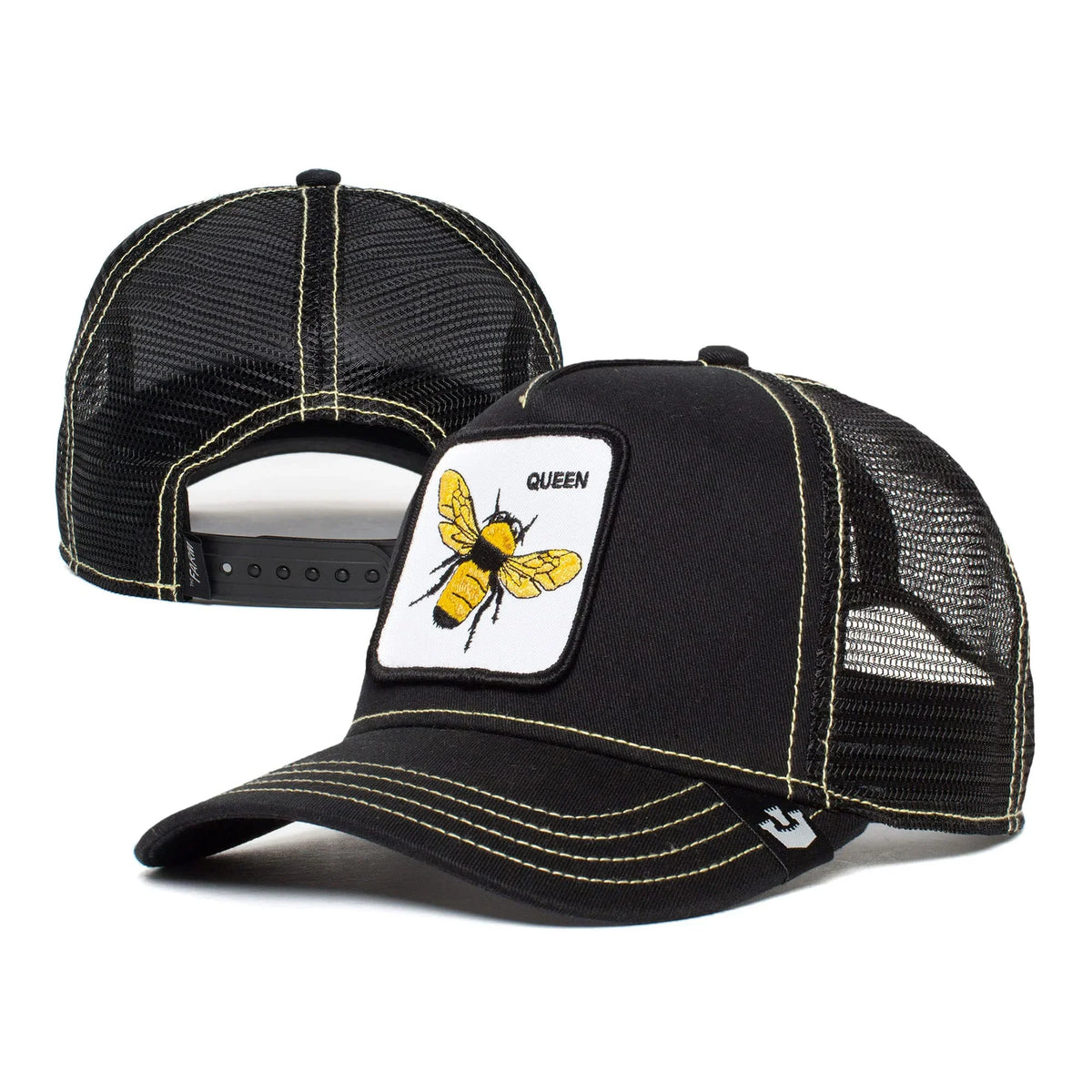 Hat, Unisex Adjustable dimension Trucker One Goorin Farm The Bee), Black (Queen Original Bros. Snapback
