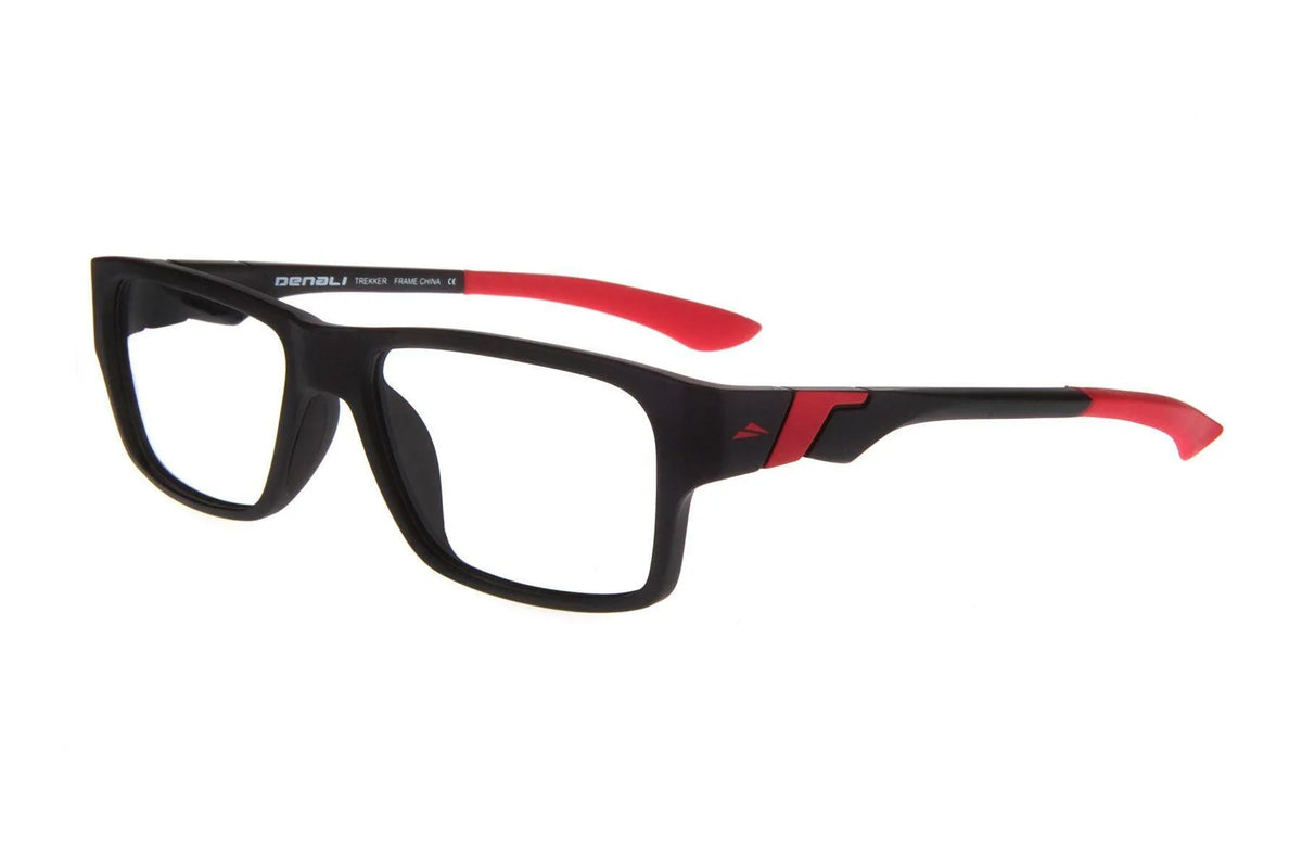 & DENALI Eyeglasses Matte Black Red Eyewear TREKKER 54/17/145 NEW