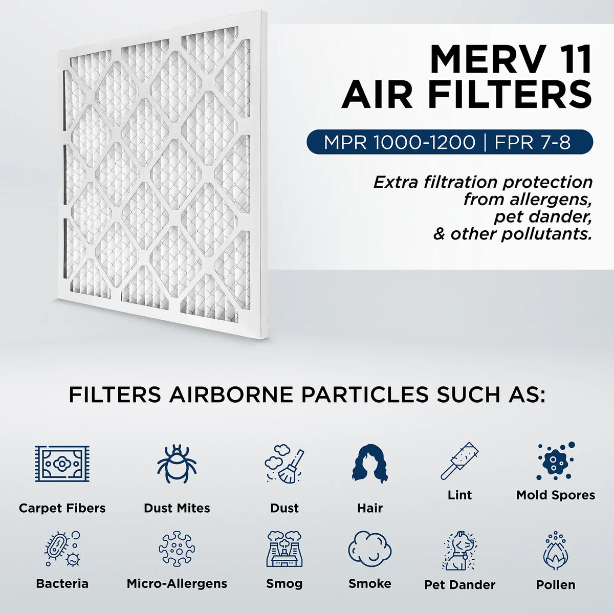 11, 1-3/4 16x25x2 x 12. 15-1/2 MPR 1000 dimension: Case of Air MERV Filters Pamlico. x by Pleated Furnace Actual 2" 24-1/2 AC