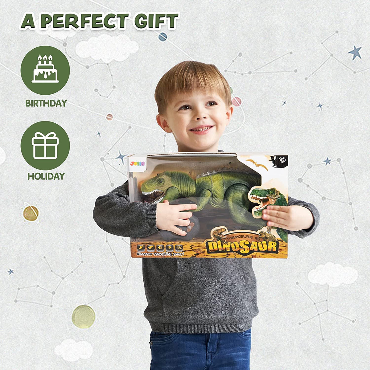 Kids Rex T Toy,Electronic saur Light and Robot Boys,Big Walking and JOYIN Steam Girls,Green dinosaur dinosaur Roaring saur Toy Kids with Toy Dancing Boys dinosaur Sound, for for Gift Toy,Birthday