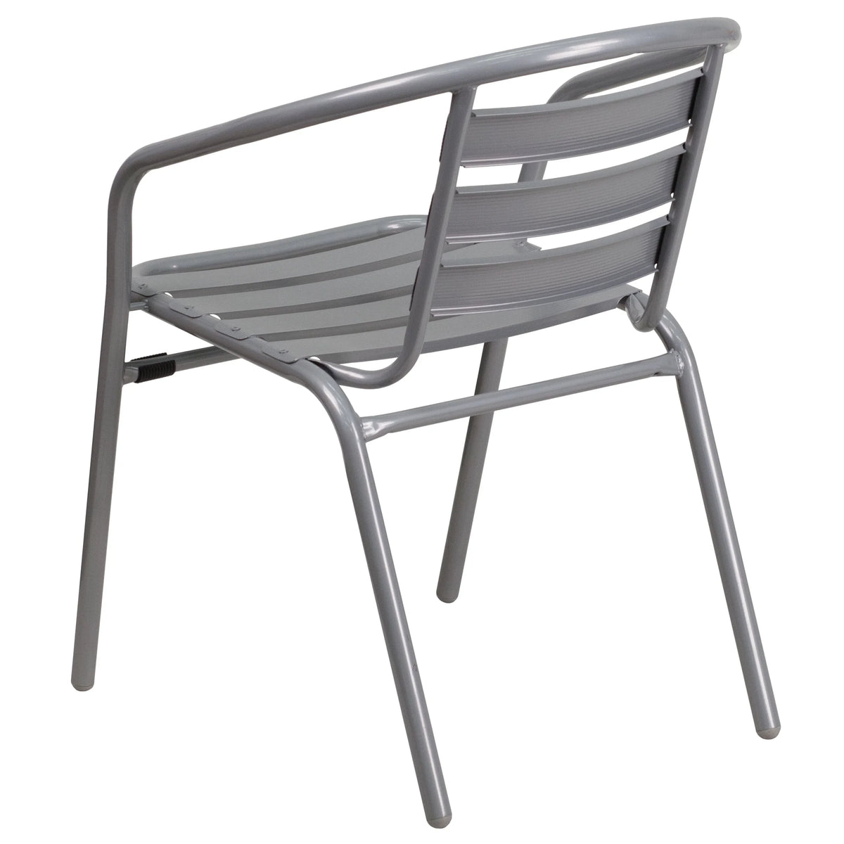 with Restaurant Slats Flash Chair Aluminum Furniture Stack Pack Metal Silver 4