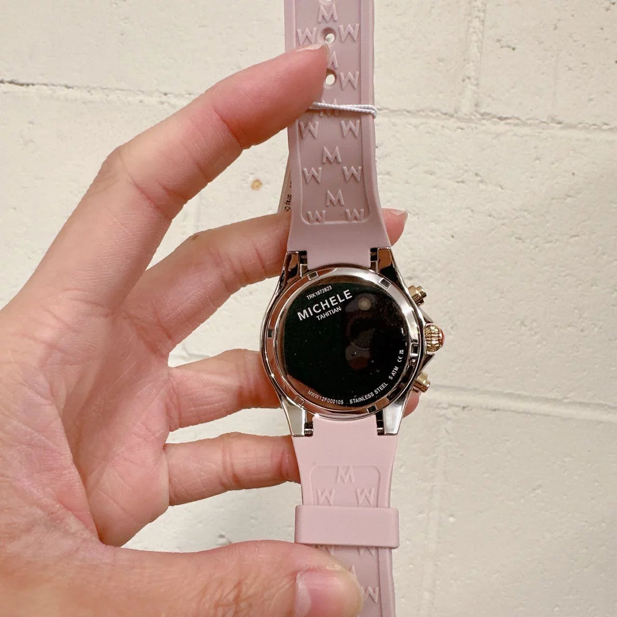 Michele Pink Two Tone Watch Jelly Bean Gold MWW12F000105 Silver Tahitian