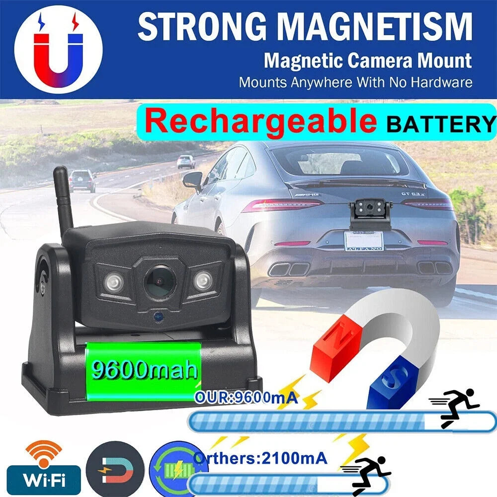 View Camera, Magnetic WiFi 9600mAh Backup Battery Onemayship Camera Wireless Front/Rear