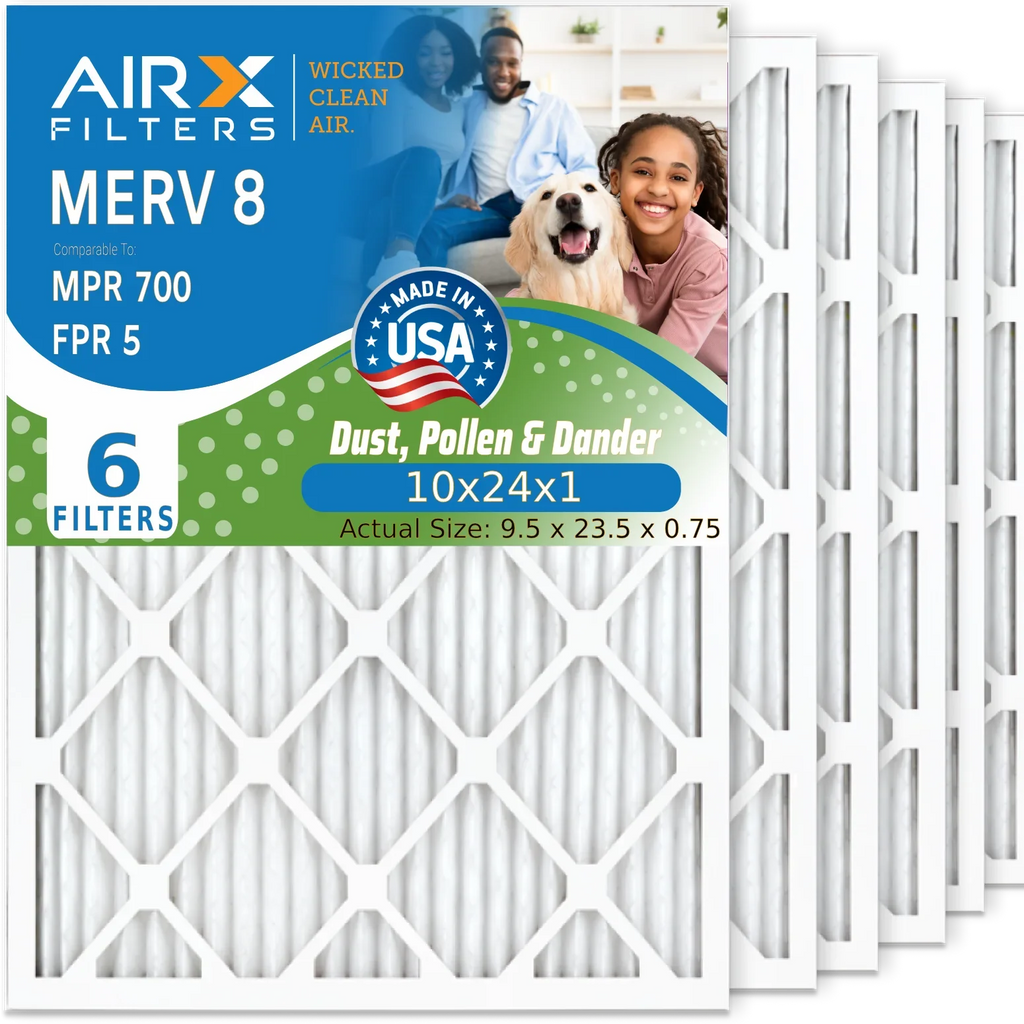 FPR Electrostatic WICKED Pack Filter MERV 5 8 Air 6 Comparable to USA Furnace FILTERS Made 700 CLEAN 10x24x1 Air by MPR 10x24x1 AIR. Conditioner Filter Filters & Pleated AIRX Premium HVAC AC