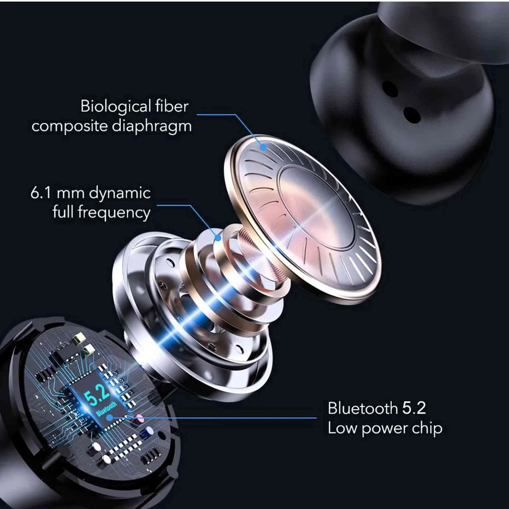 Bluetooth Smart IPX5 5.2 Resistance, Case, Lenovo Compatible True Tab Boost Wireless Earbuds Bluetooth Bass Connect, UrbanX Charging with liquid Balanced, Dual Connection, Black, + Yoga