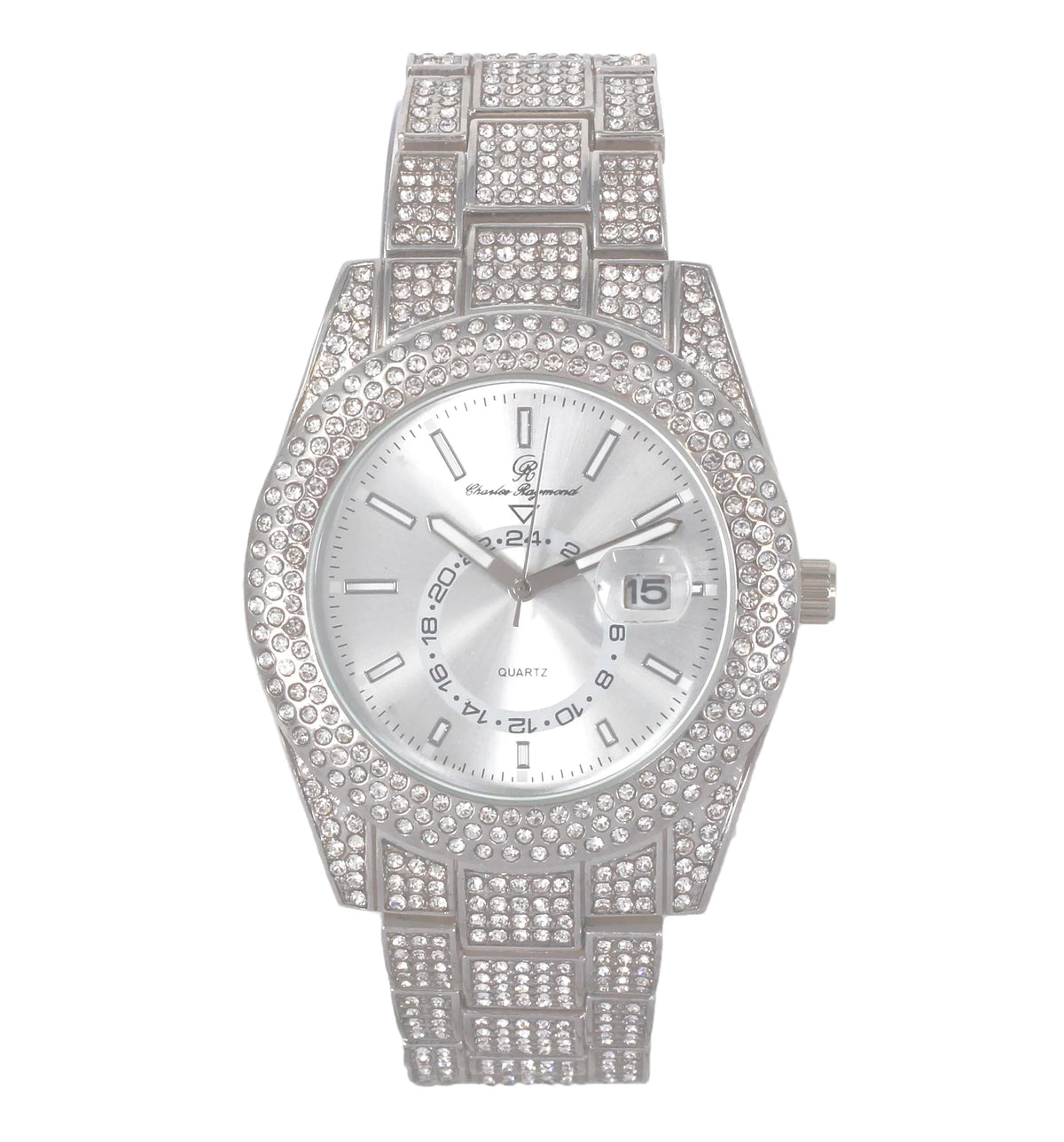 Zag Band Sets Silver - Raymond Necklace with on Trim Wristwatch Iced Hip Bling'ed Charles Matching Looks and Sets - with Blinged Necklace Zig Out Rolly Out Hop Blast! Out ZZ Ice