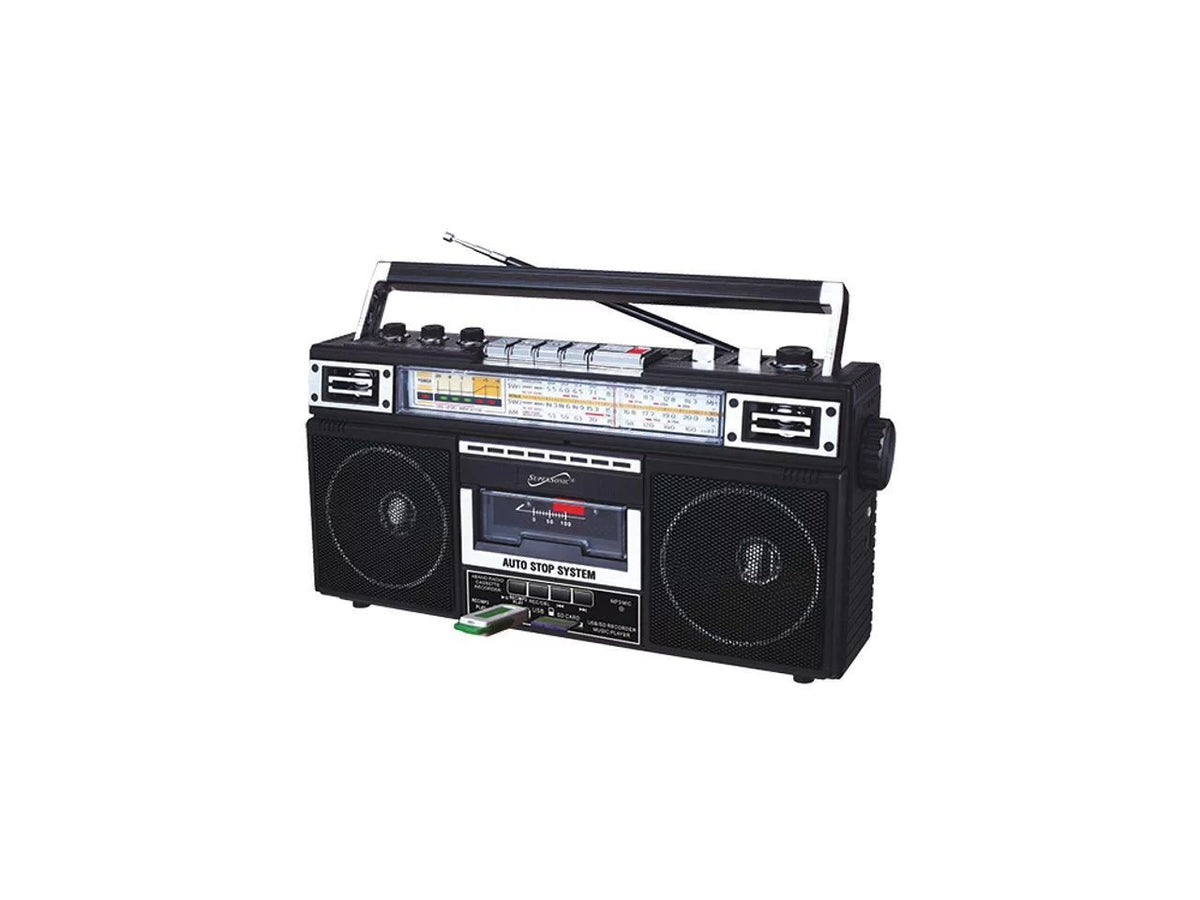 Black, SC-3201BT-BK Radio, Supersonic AM/FM Portable