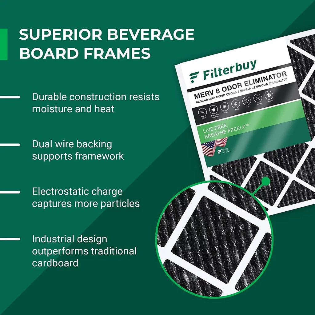 Filters 8 10x10x1 AC Furnace with Eliminator Pleated Filterbuy Odor Activated Carbon MERV (3-Pack) HVAC Air