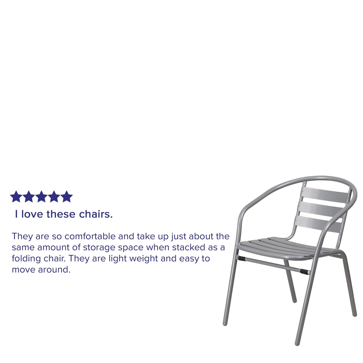 with Restaurant Slats Flash Chair Aluminum Furniture Stack Pack Metal Silver 4