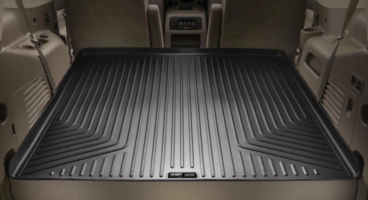 2nd RealTruck folded Black by Yukon; Cadillac with Series back Seat Weatherbeater Compatible Escalade/Chevrolet Husky row 2nd over flat 15-20 3rd of Tahoe/GMC Cargo fits Behind row Seats Liner