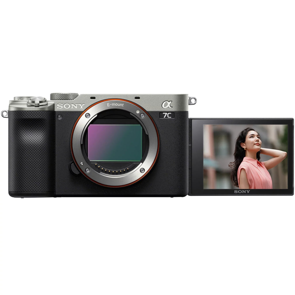 '+ + Bundle Flash Extra + Mirrorless 7C Software Silver Battery with Body Frame Camera Case Interchangeable + Kit Gear + a7C Accessories Alpha Card and Deco ILCE7C/S Full Filters Only 64GB Lens