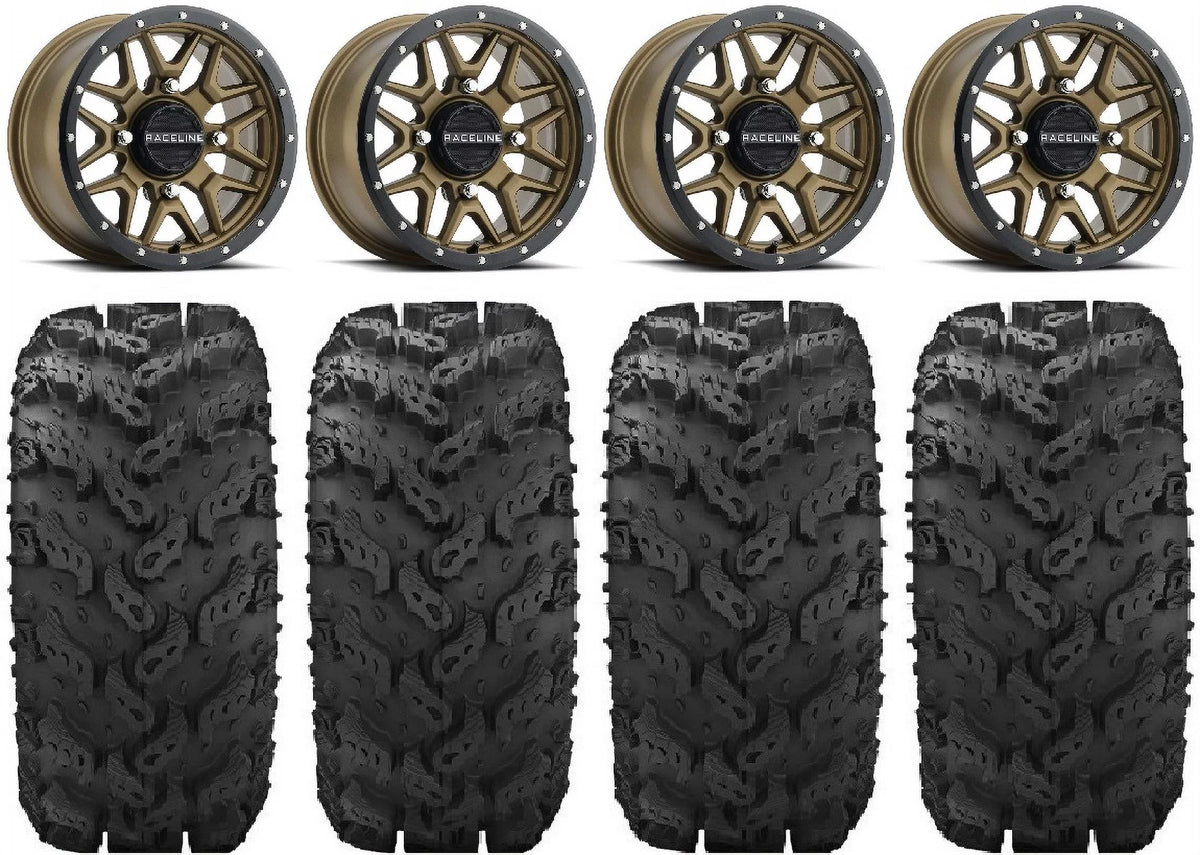 Krank Pro FXT 14" Tires Mule Bronze Raceline 28" Wheels Reptile Kawasaki