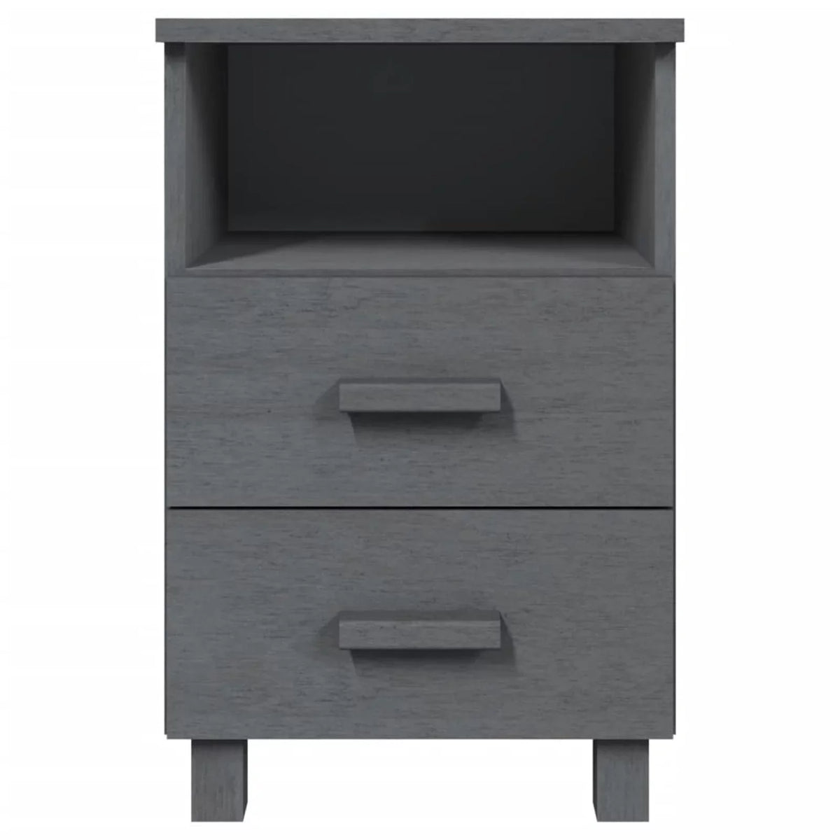 Irfora Dark 15.7"x13.8"x24.4" Wood Bedside pcs Solid Cabinets 2 Gray HAMAR
