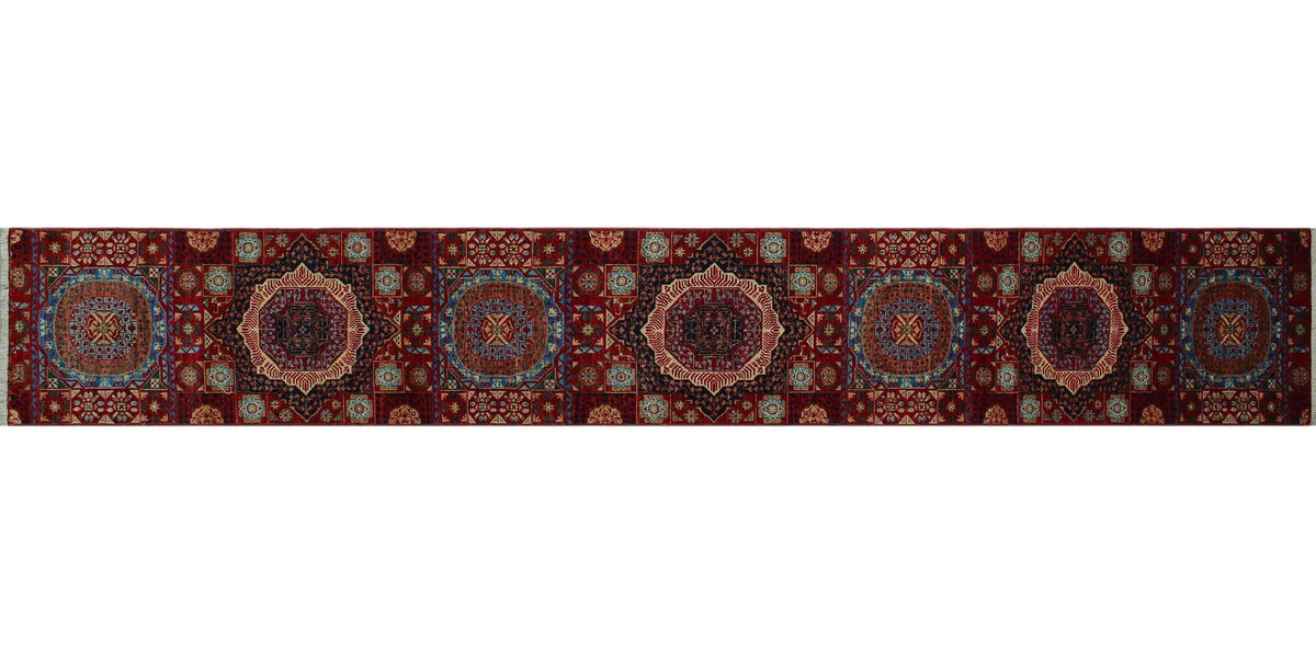 Red/Blue Aria Runner, 17'8" x 2'7" Lenora