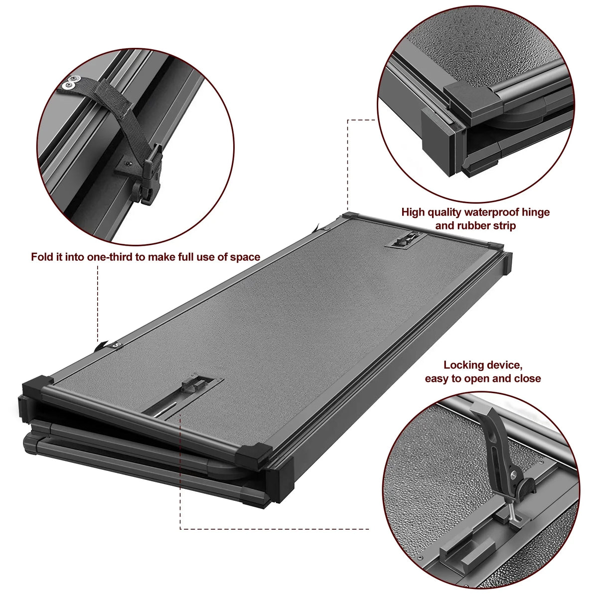 1500 Hard Kikito Professional Rambox Bed Bed | for 2019-2024 (76.3in) Deckrail System Cover 3500 6.4ft | FRP Tonneau Ram 2500 & Truck Tri-Fold