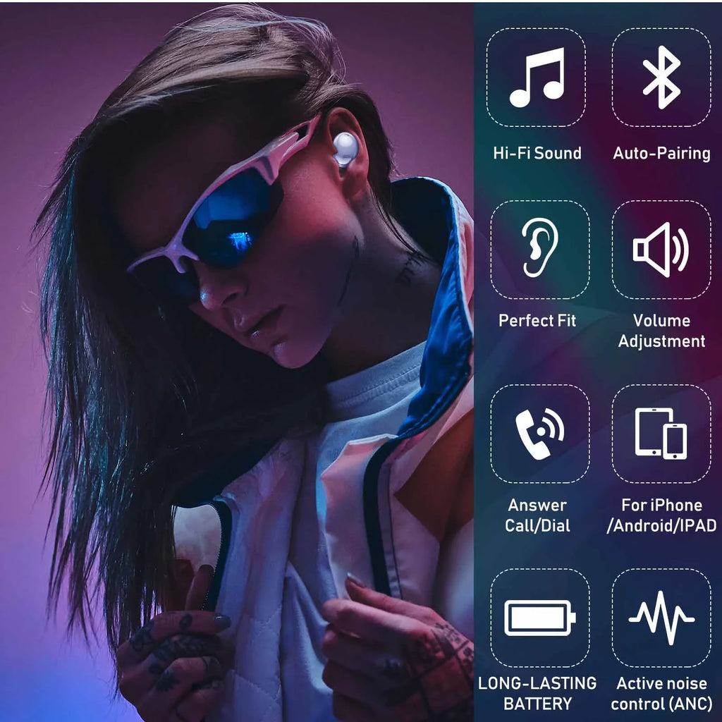 P8 Gionee Case Charging Purple For Wireless Included) True Earbuds Bluetooth Noise UrbanX Pro Street (Wireless Cancelling Buds Max With Active