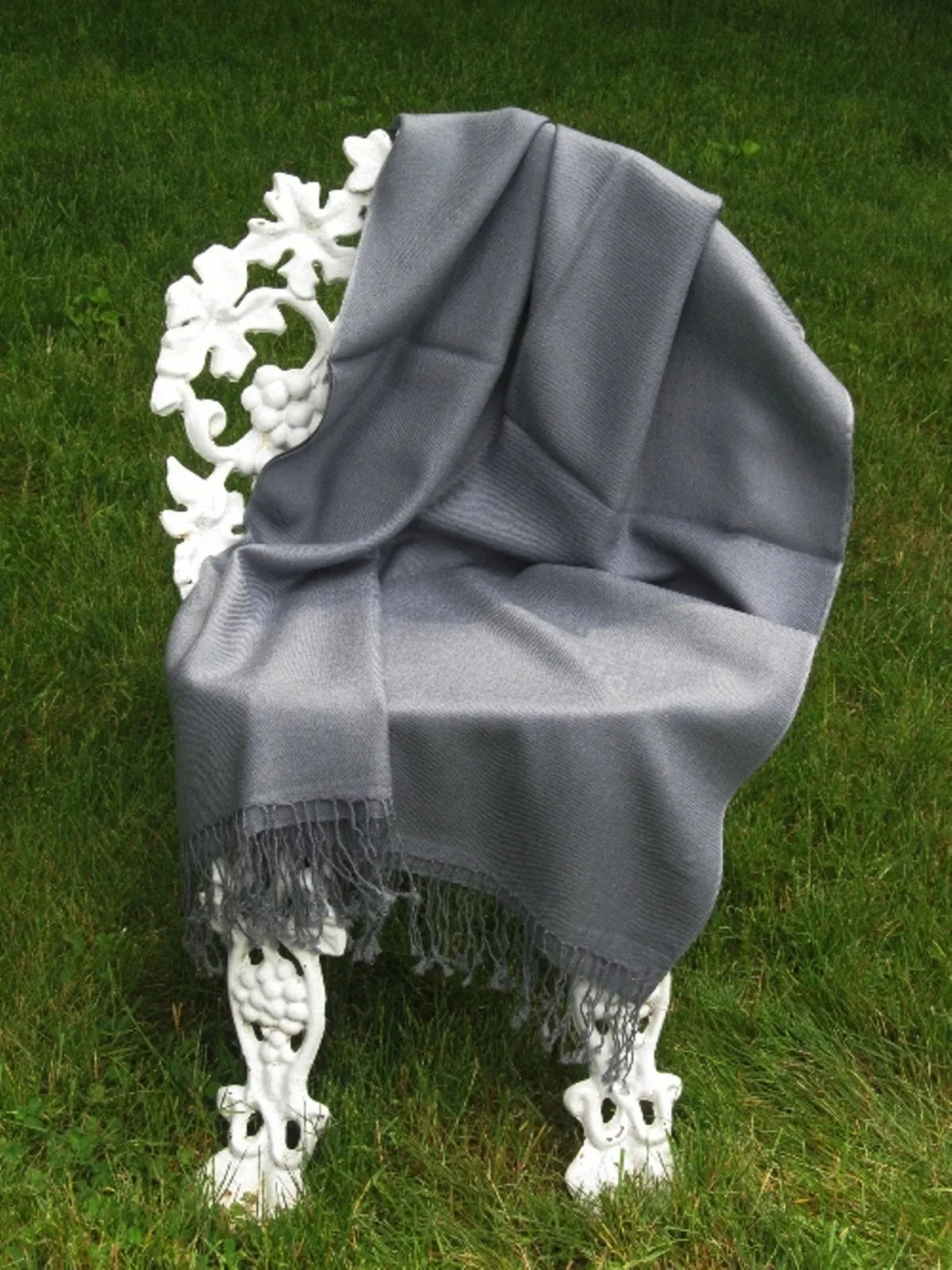 Shawl/Shawls/Scarf/Scarves/Wrap/Stole/Muffler/Cape/Ruana/Blanket/Throw/Pashmina Shawl/Cashmere Scarf/Wool/Silk (Slate Grey Shawl) Regular