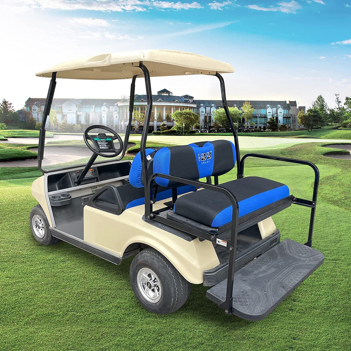 Club & DS 10L0L Black Cart Front TXT Set for Blue RXV Car Seat Golf 2000-up Cover EZGO Rear